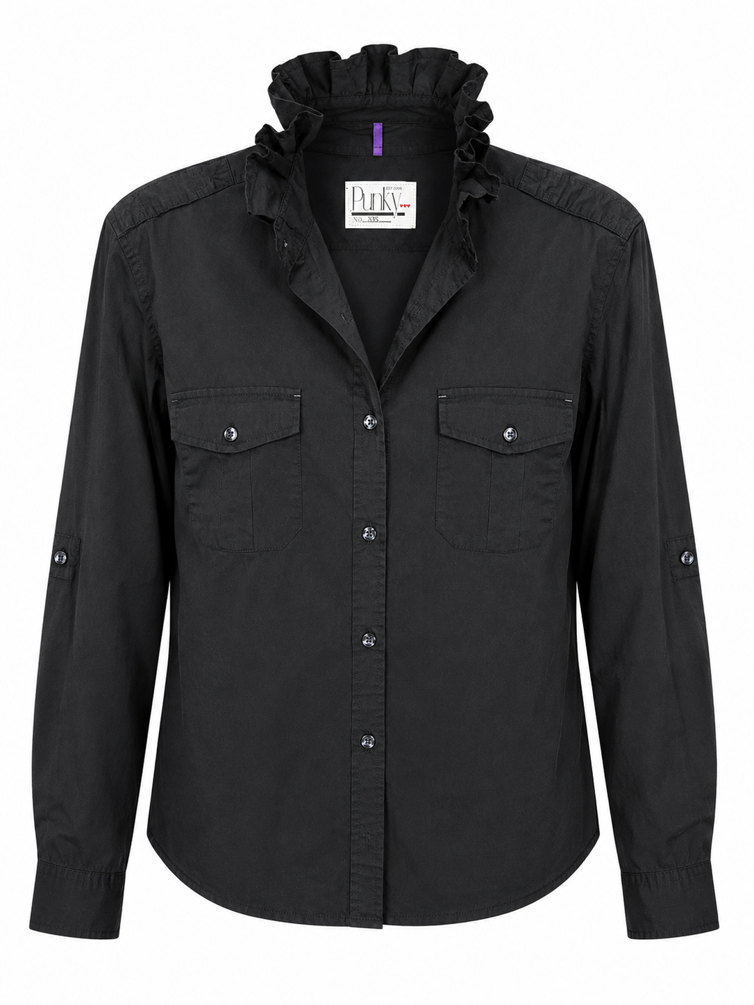 Black Long Sleeve With Double Pocket Detail
