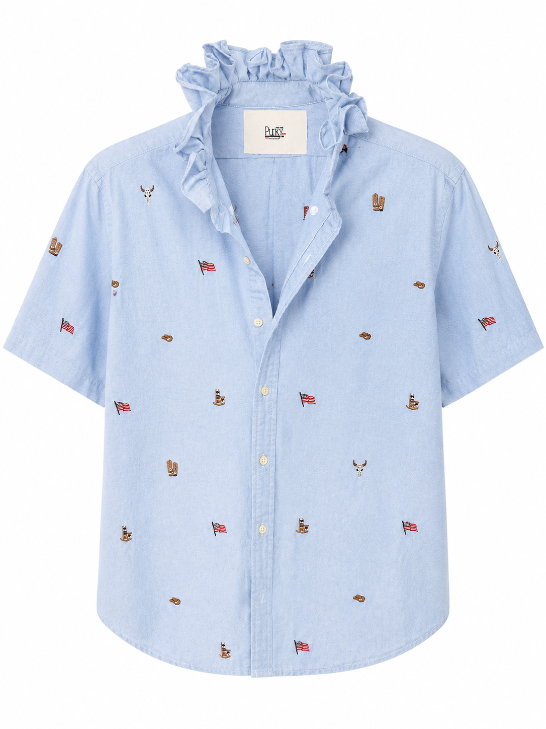 Oversized Embroidered Short Sleeve