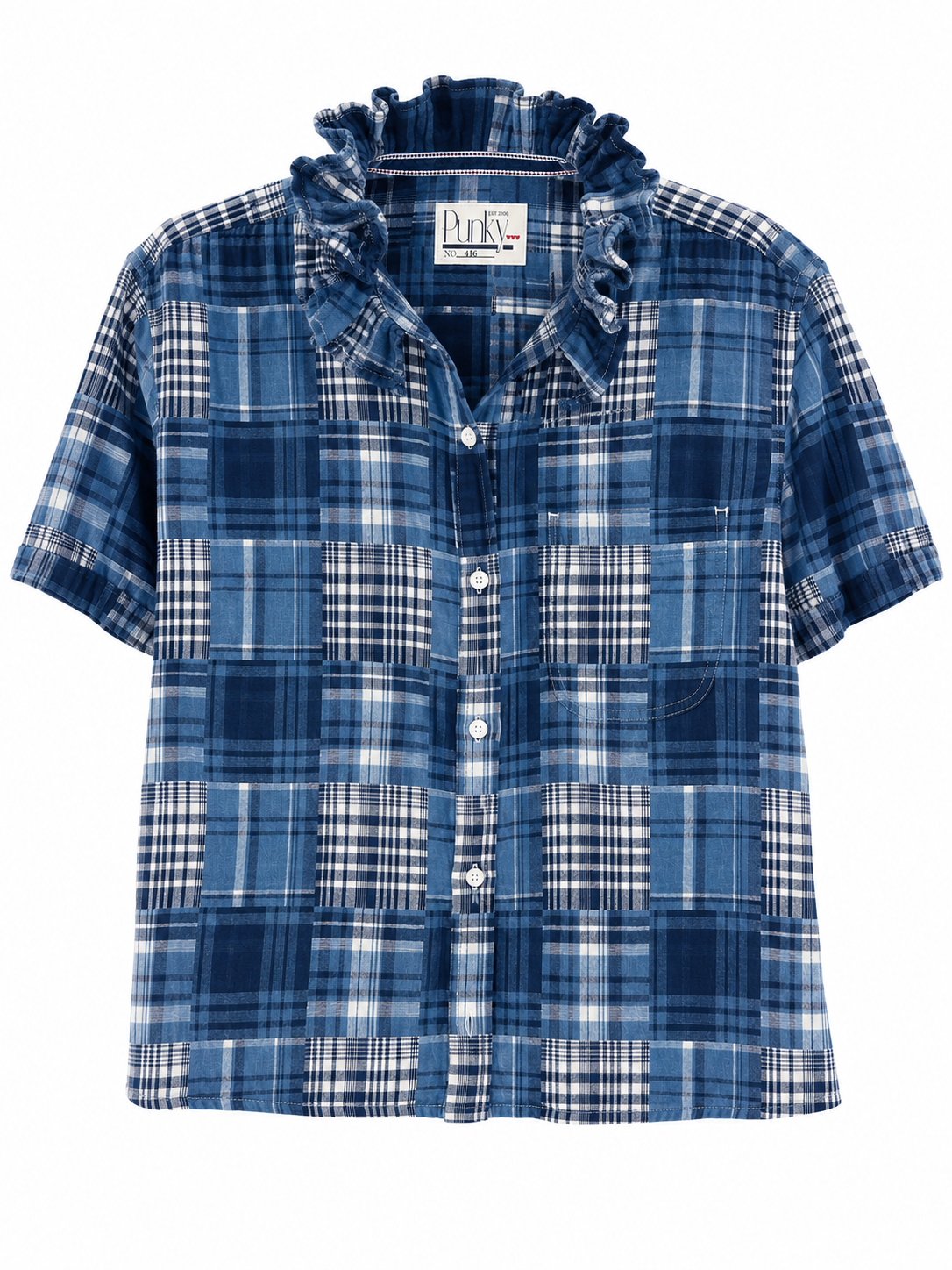 Blue on Blue Madras Plaid Short Sleeve