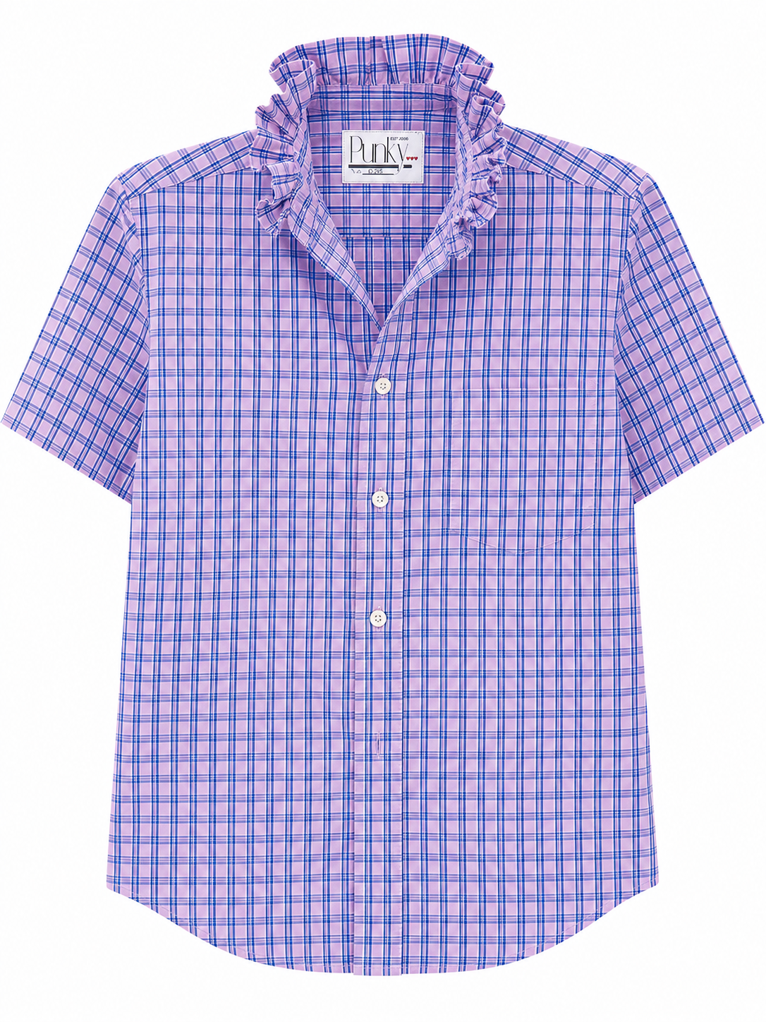 Blue and Pink Plaid Short Sleeve