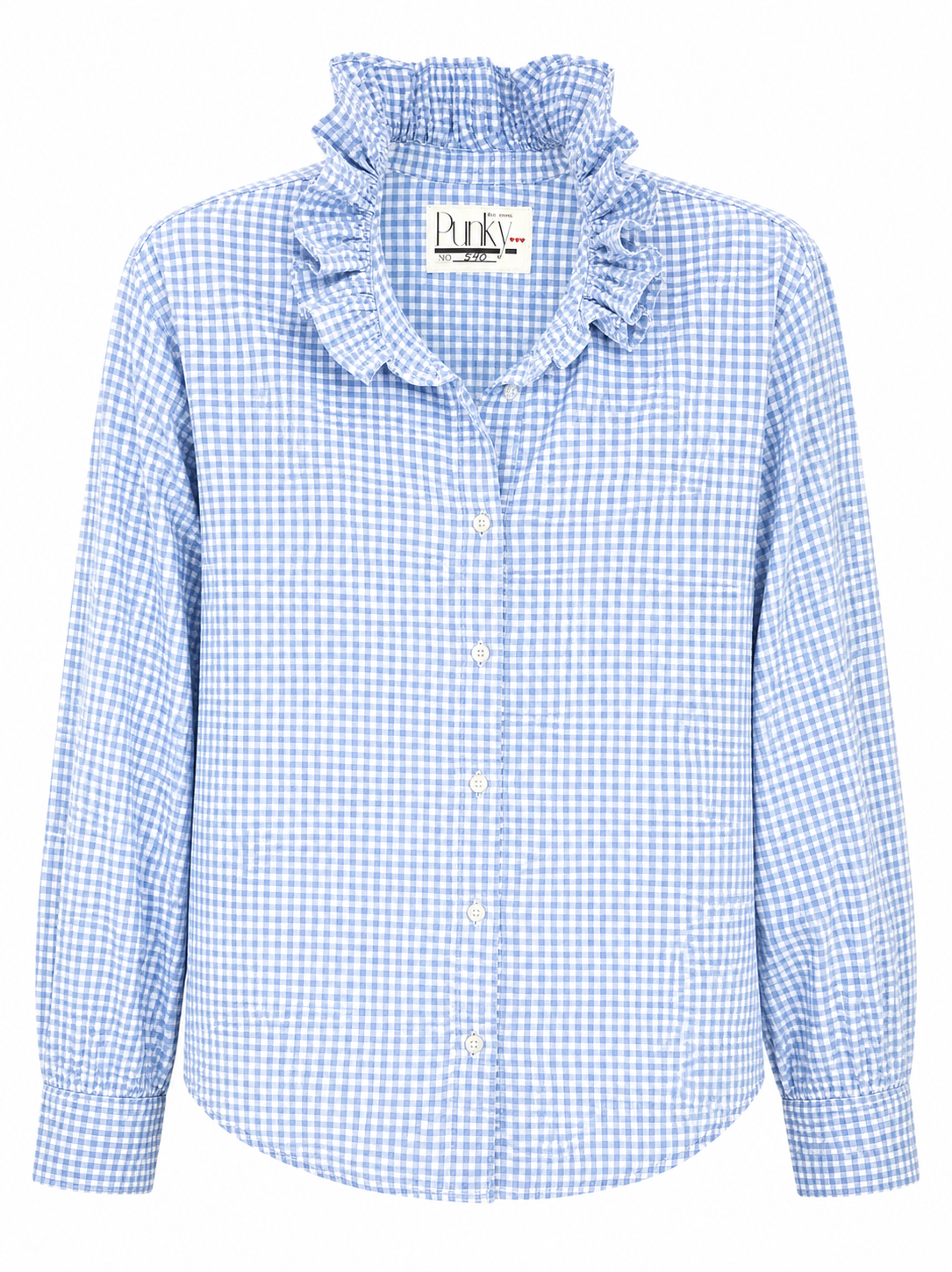 Blue and White Gingham Long Sleeve