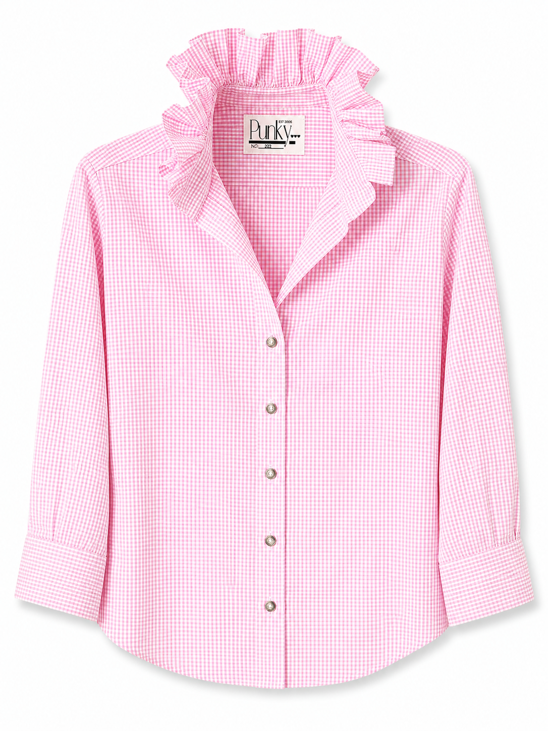 Pastel Pink Micro Check Long Sleeve