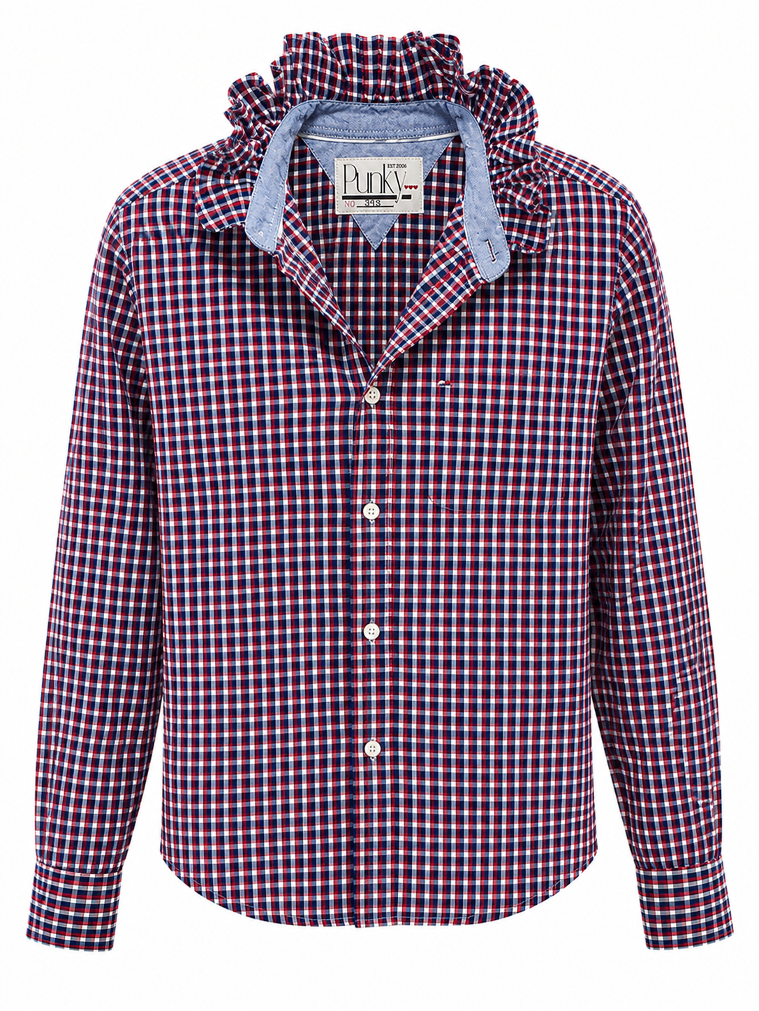 Red, White, and Blue Plaid Long Sleeve