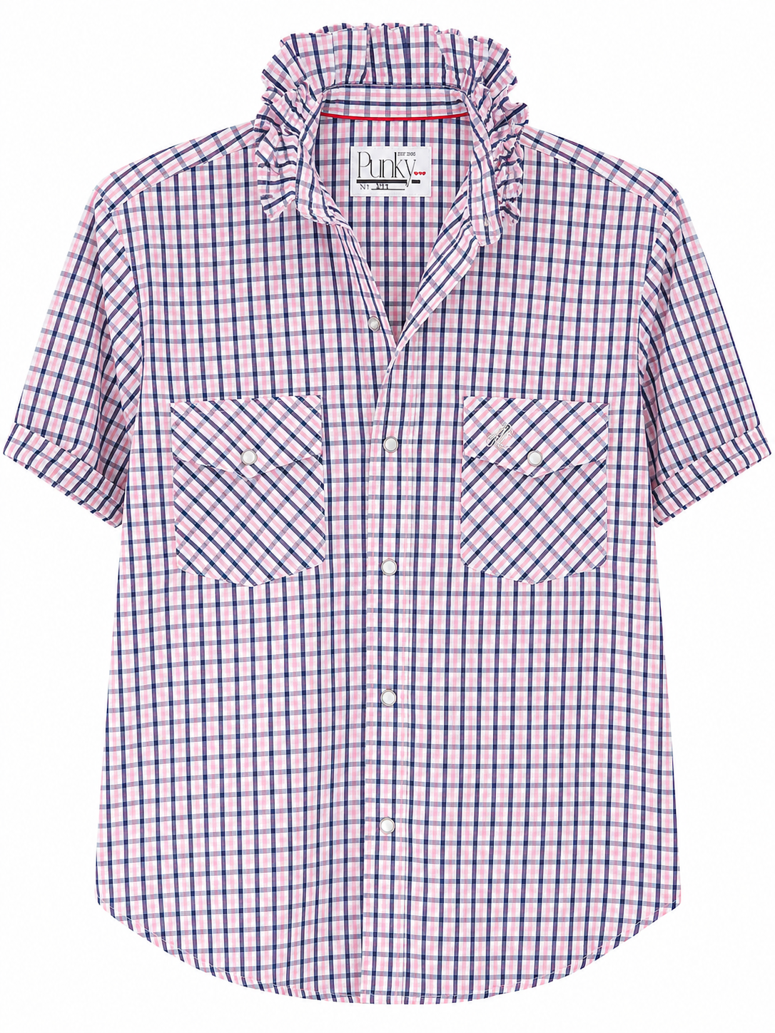 Plaid Pearl Snap Short Sleeve