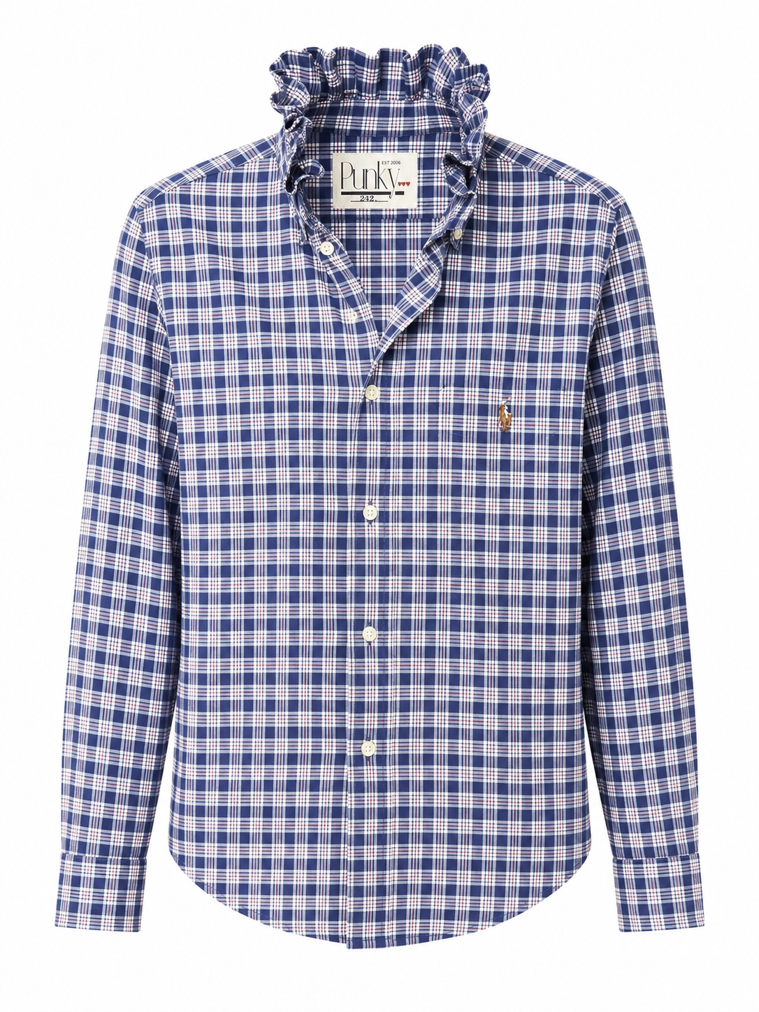 Red, White, and Blue Plaid Punky Polo