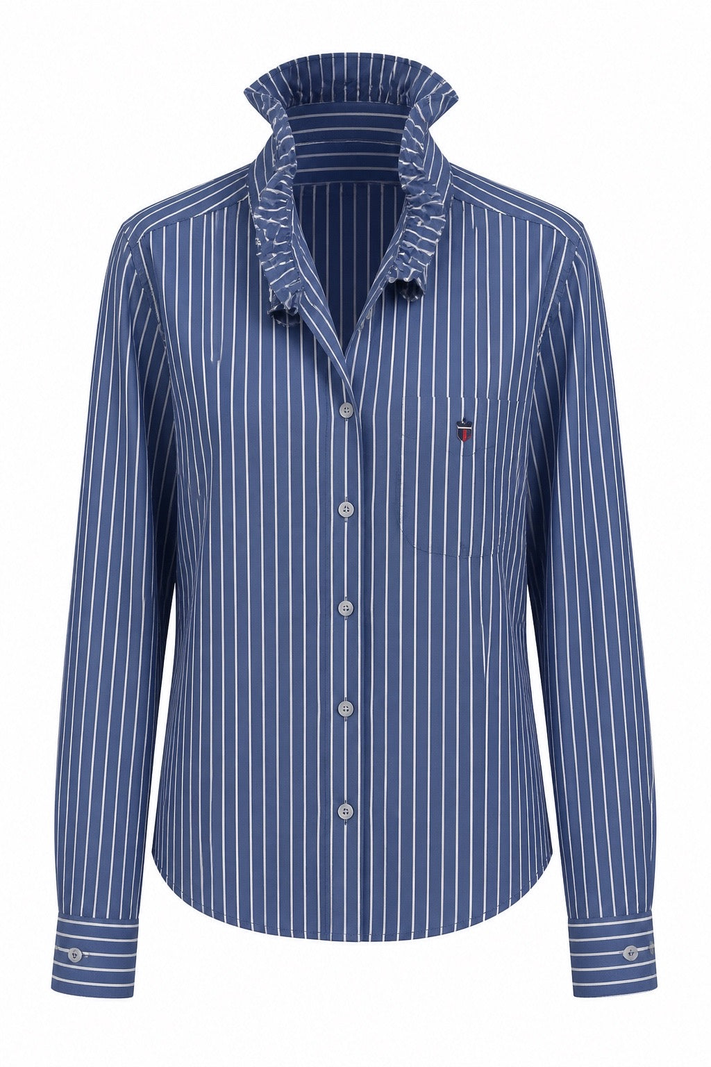 Bright Blue and White Stripe