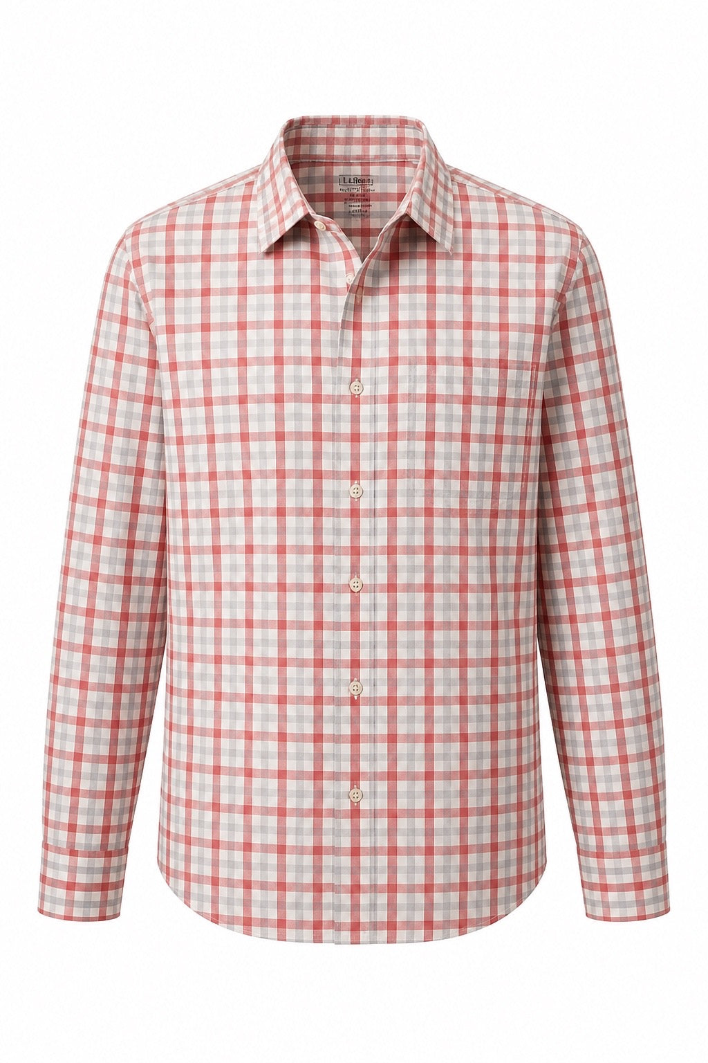 Coral Red, Dusty Blue and White Gingham