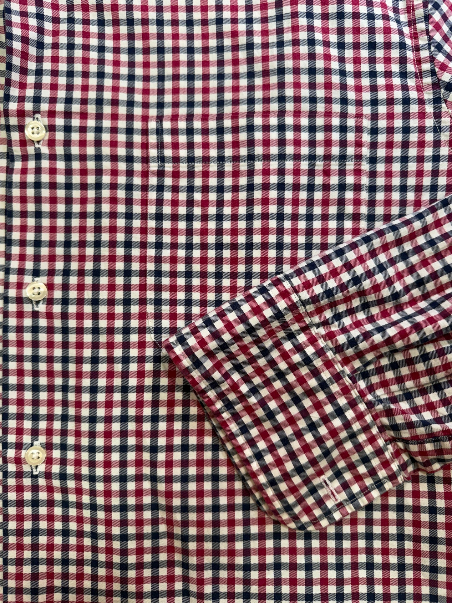 Red, White, and Navy Gingham Long Sleeve