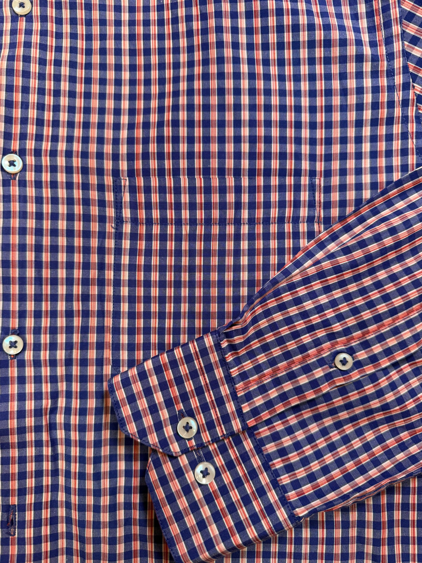 Orange and Blue Checked Long Sleeve