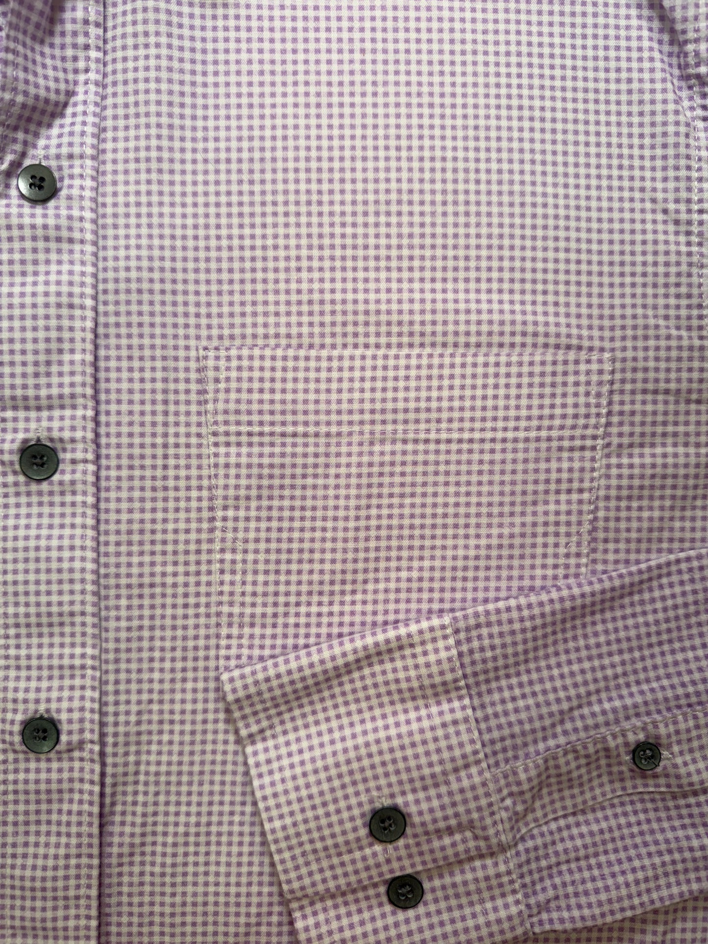 Light Lilac Micro Check Long Sleeve