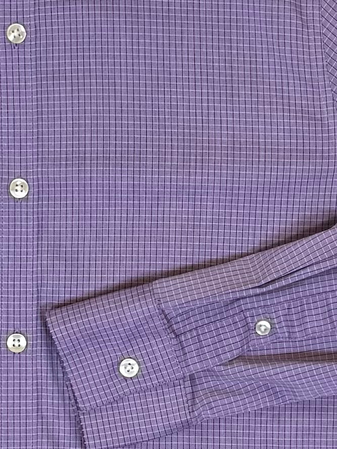 Purple Micro Check Long Sleeve