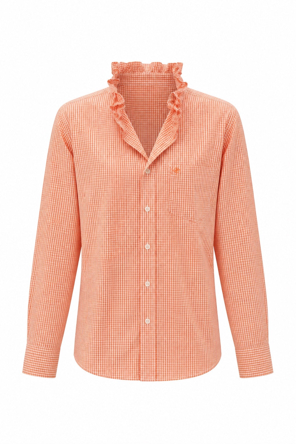 Peach Orange and White Gingham