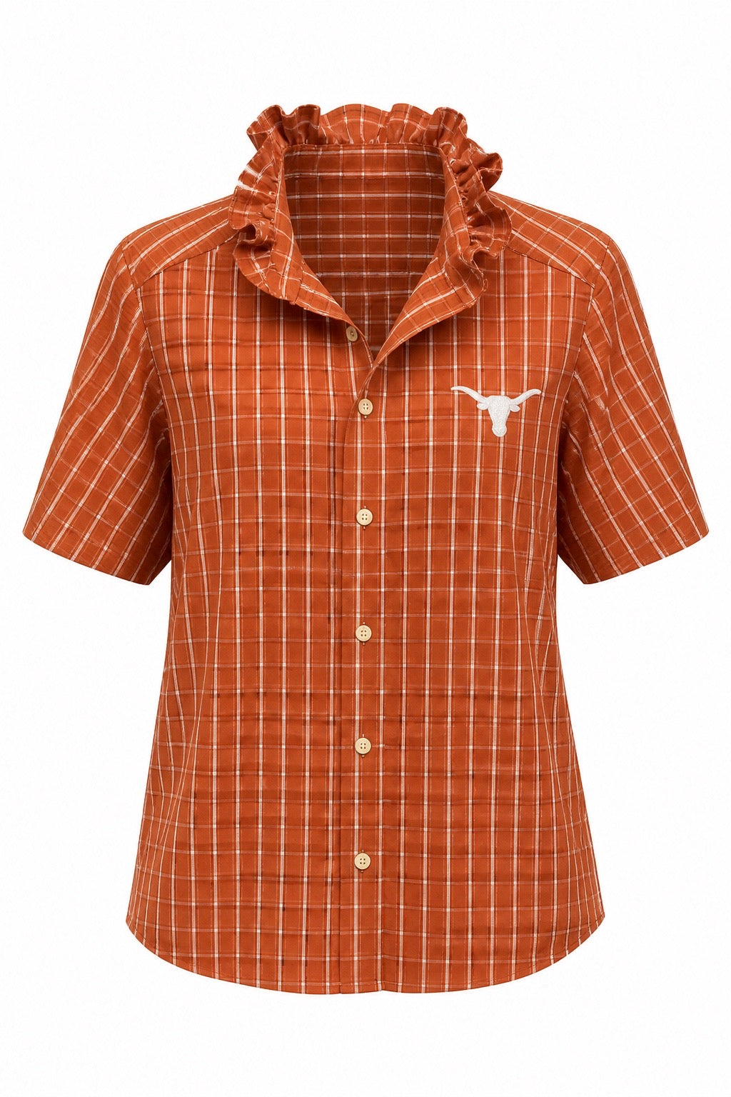 Persimmon Orange and White Plaid