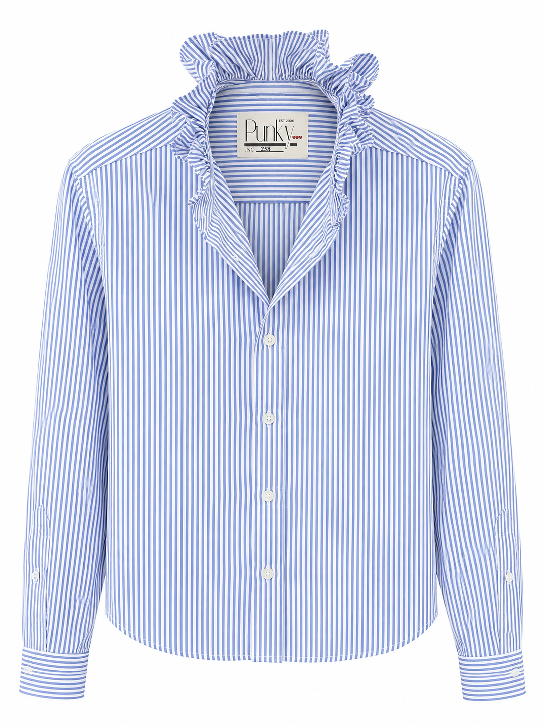 Blue and White Pinstripe Long Sleeve