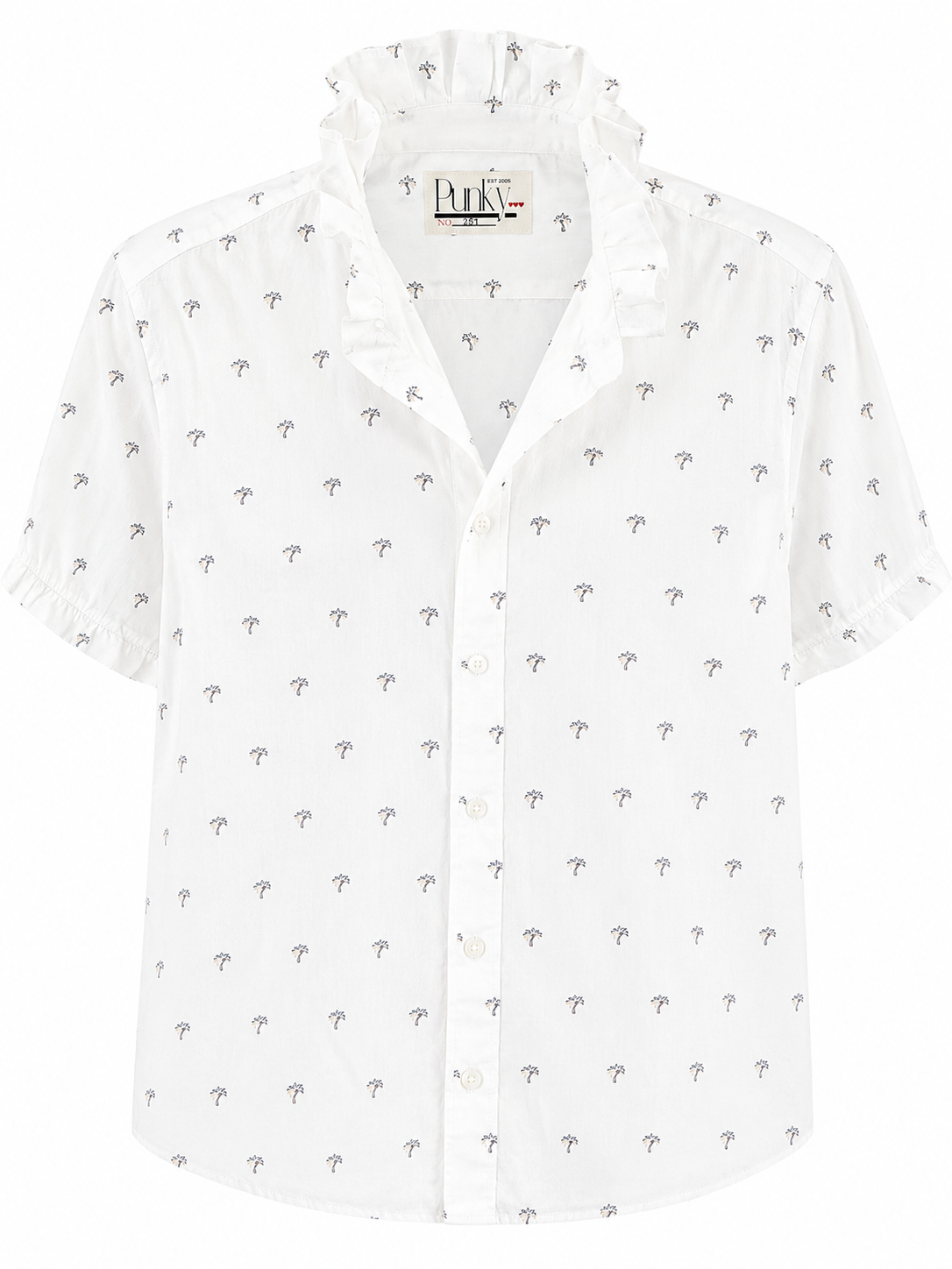 White Palm Tree Short Sleeve