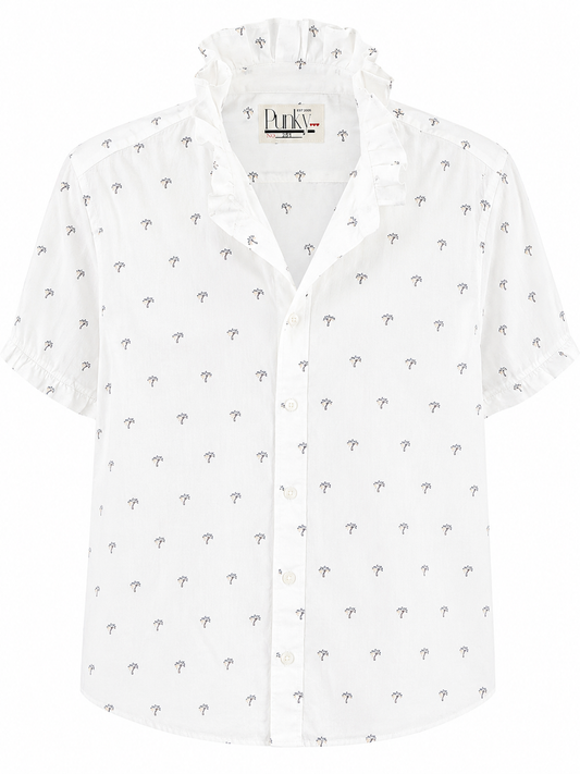 White Palm Tree Short Sleeve