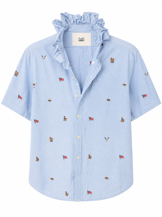Oversized Embroidered Short Sleeve