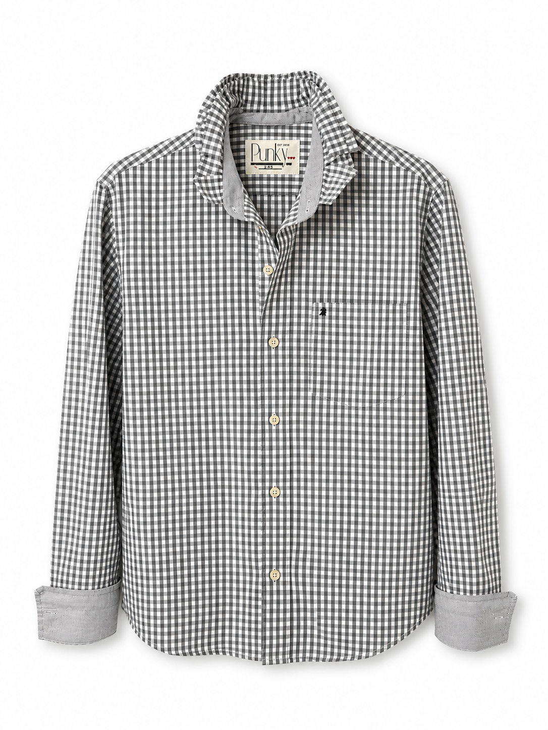 Grey Gingham Long Sleeve