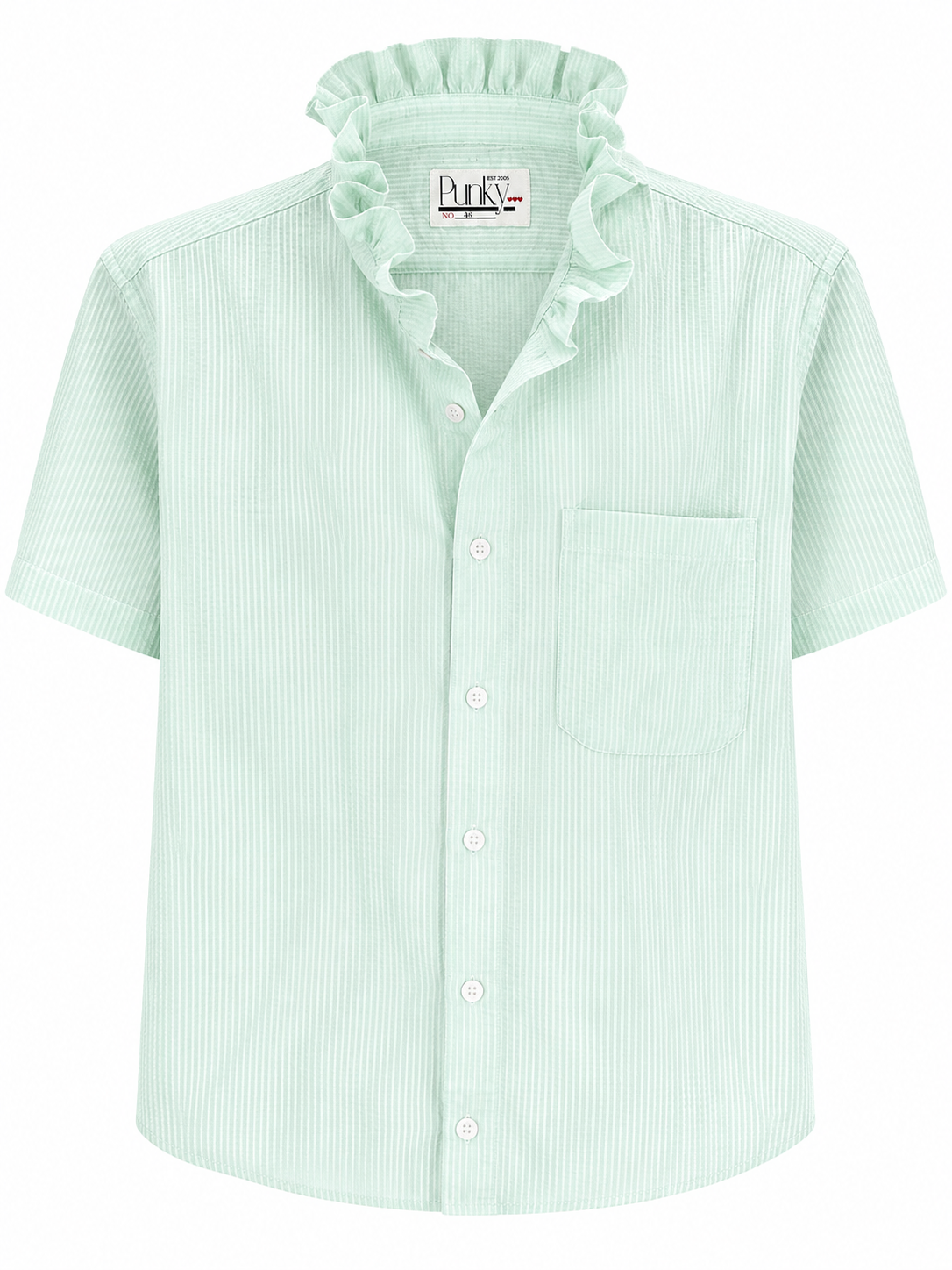 Mint Pinstripe Short Sleeve