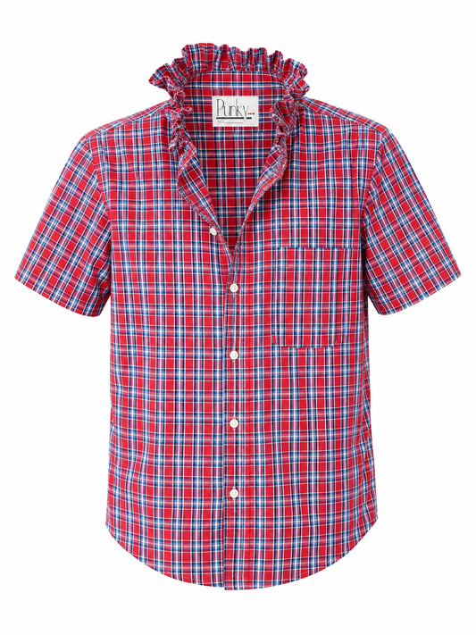 Red Plaid Short Sleeve