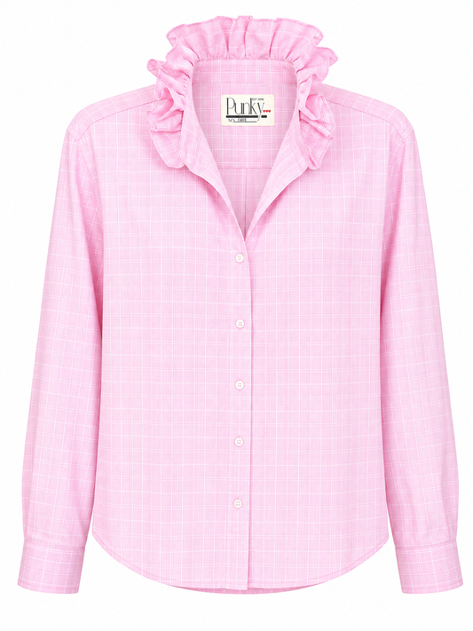 Soft Pink Plaid Long Sleeve