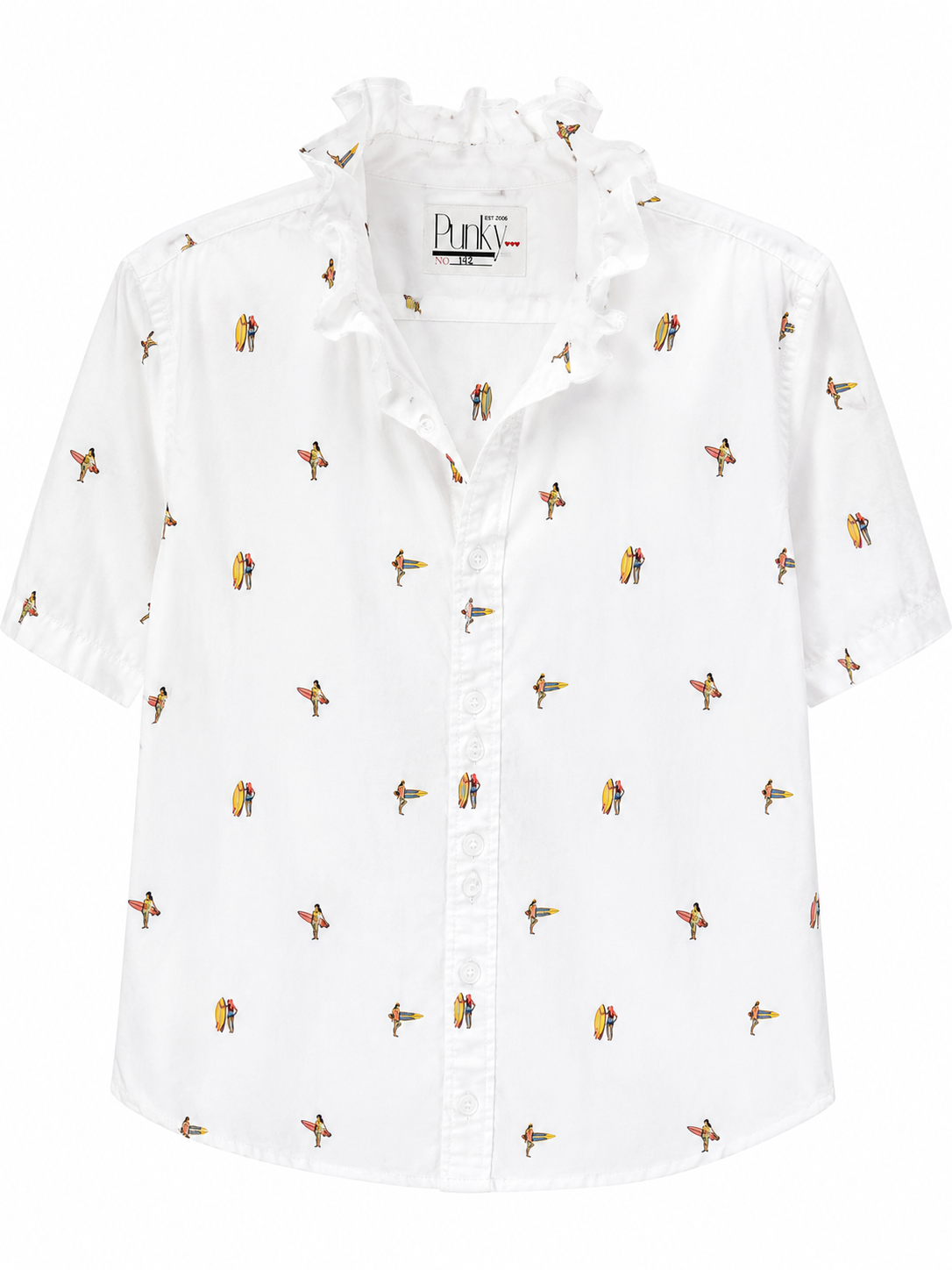 White Surf Girl Short Sleeve