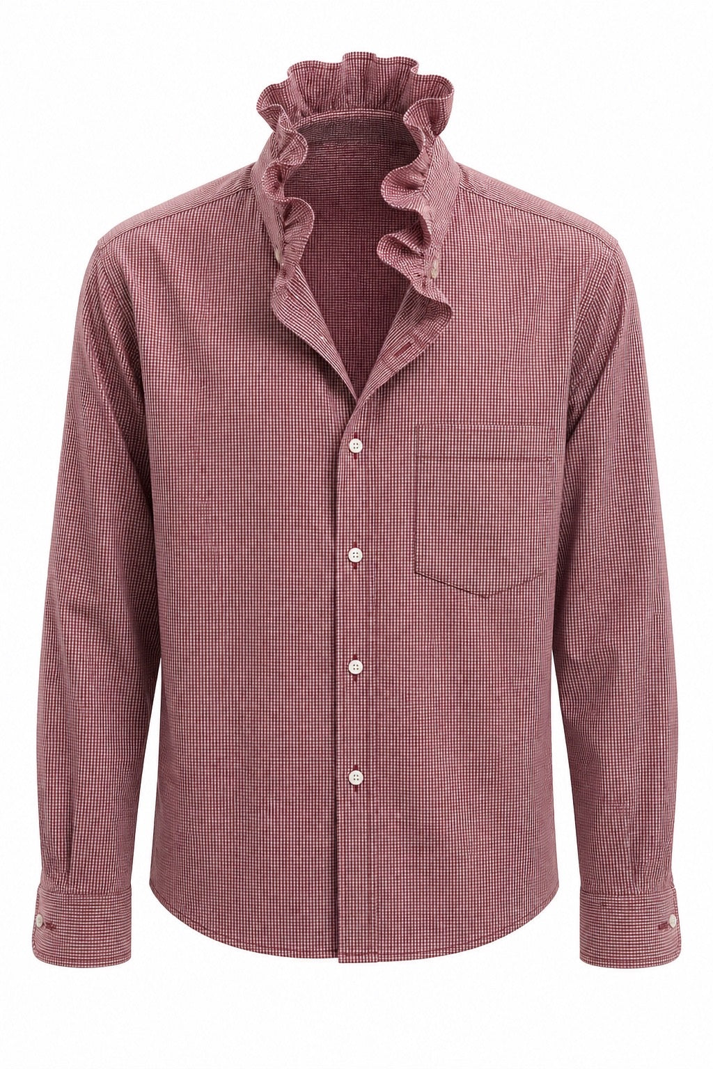 Maroon and White Gingham + A&M Patch