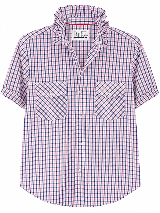 Plaid Pearl Snap Short Sleeve
