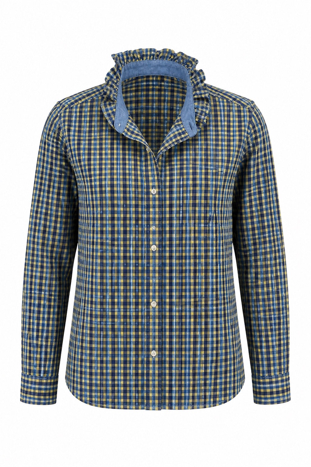 Blue, Yellow, White and Green Gingham