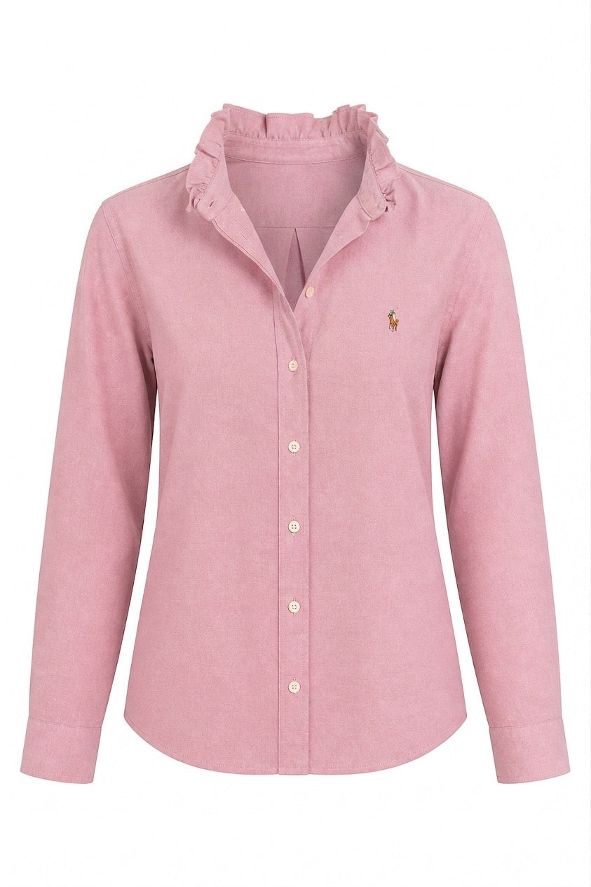 Blush Red Oxford Polo