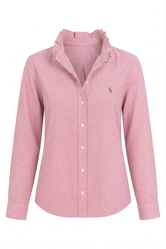Blush Red Oxford Polo