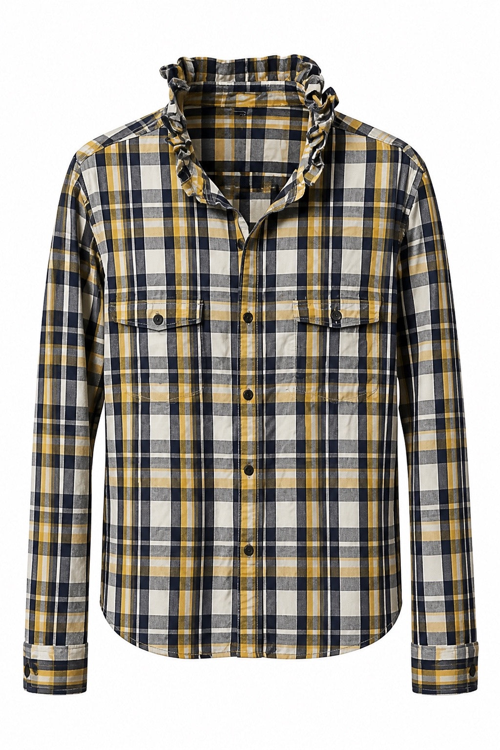 Bold Navy, Gold and White Plaid