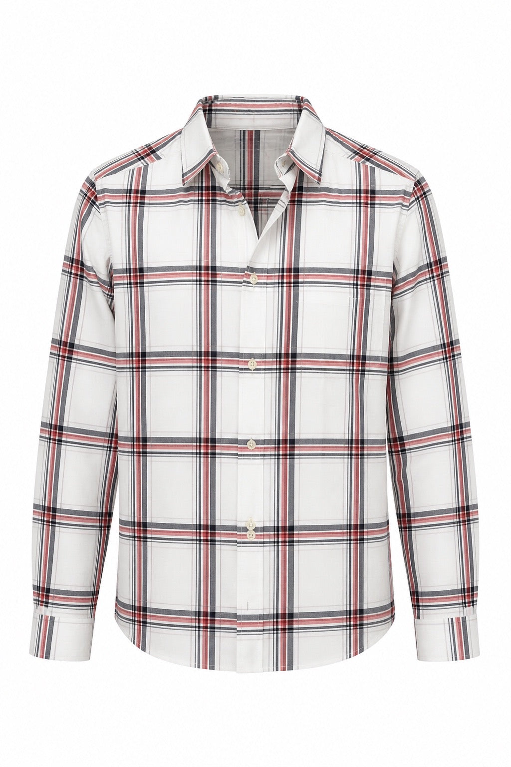 Bold Plaid Coral-Orange LS