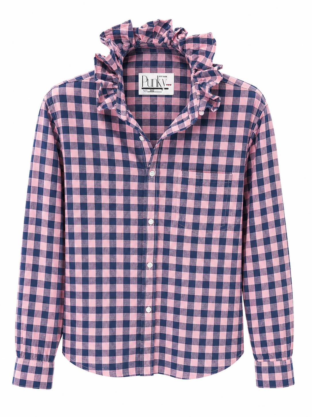 Pink and Blue Gingham Long Sleeve