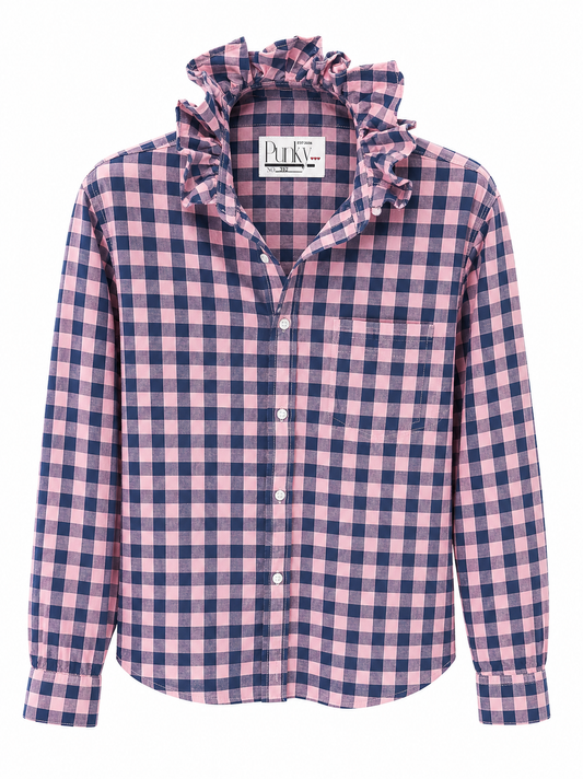 Pink and Blue Gingham Long Sleeve