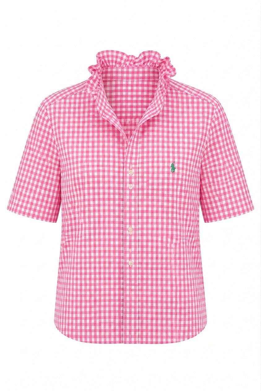 Cherry Blosson Gingham Polo