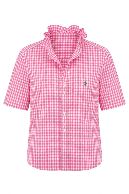 Cherry Blosson Gingham Polo