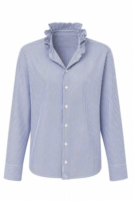 Classic Blue & White Stripes Polo