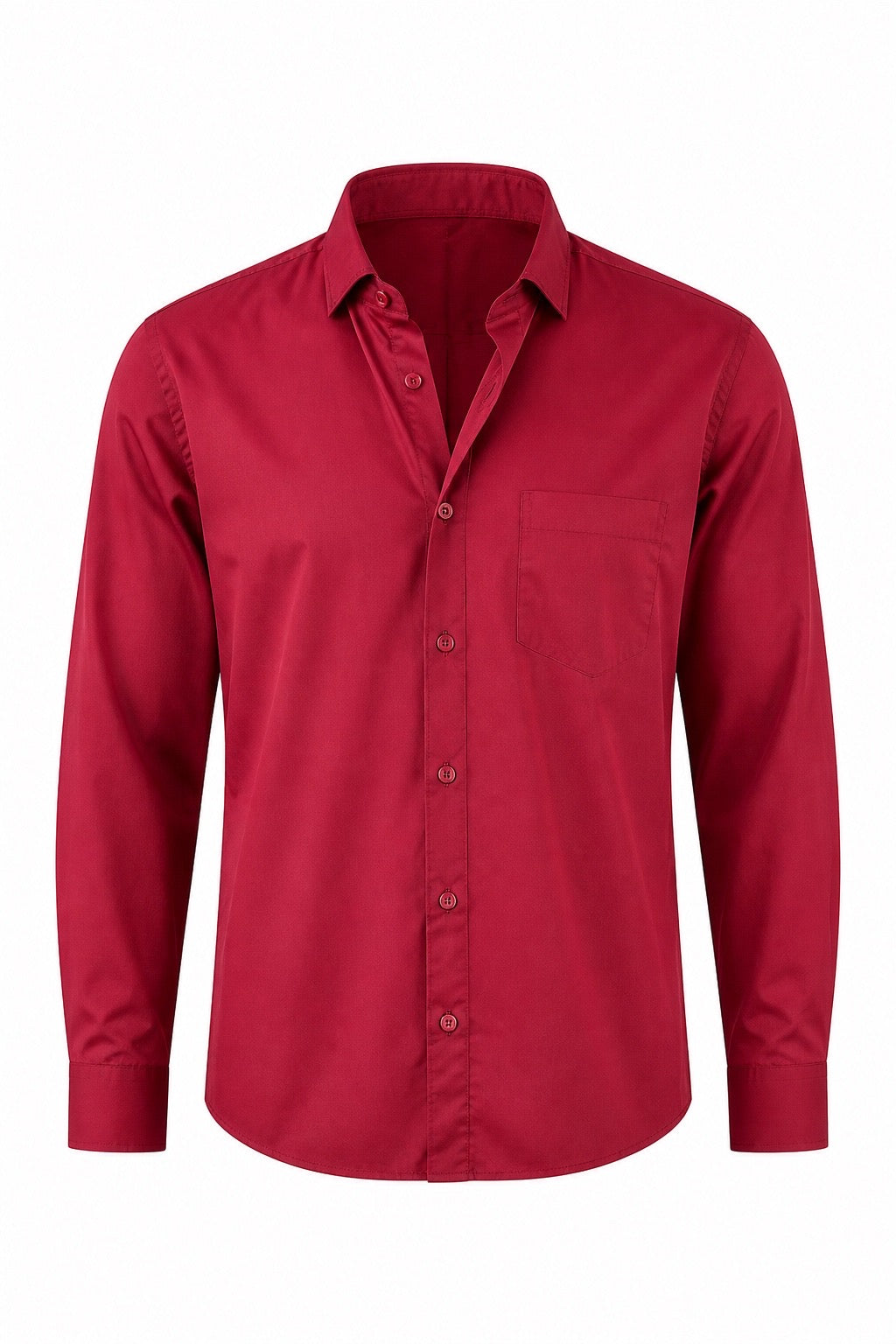 Crimson Solid with Crimson Buttons
