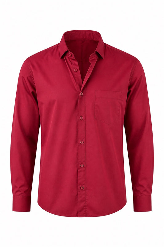 Crimson Solid with Crimson Buttons