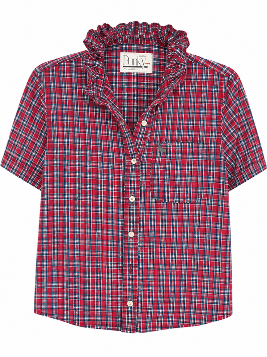 Red Plaid Short Sleeve
