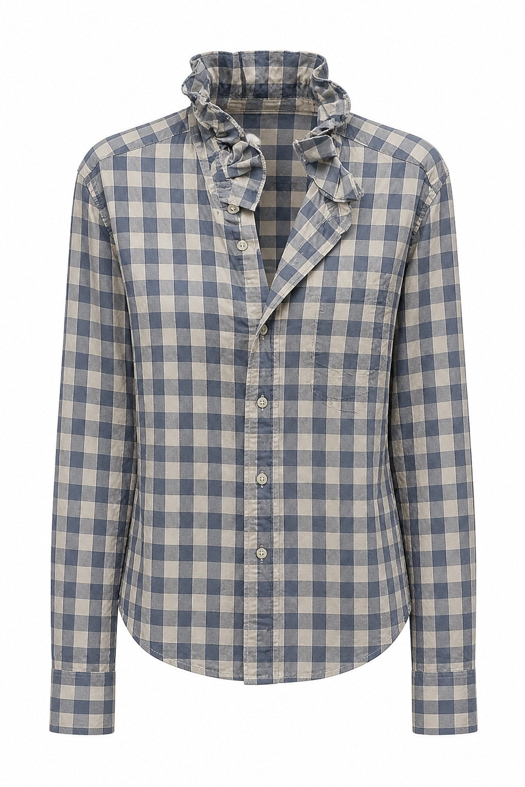 Dusty Blue and White Gingham