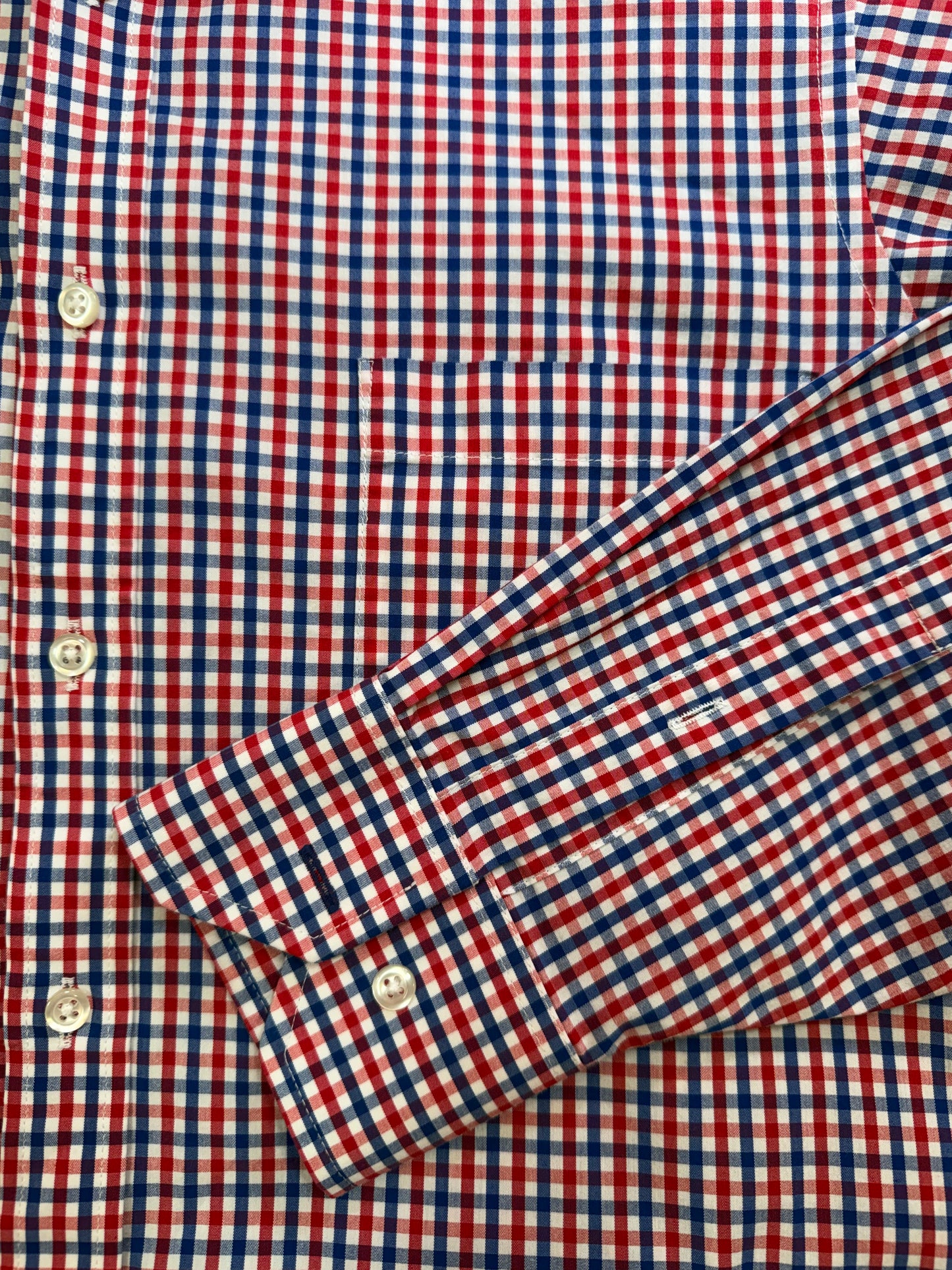 Red, White, and Blue Gingham Long Sleeve