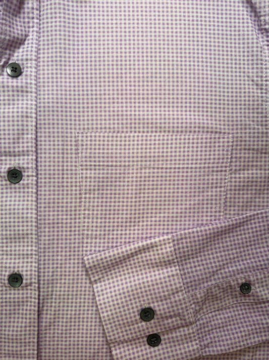 Light Lilac Micro Check Long Sleeve