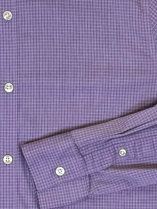 Purple Micro Check Long Sleeve