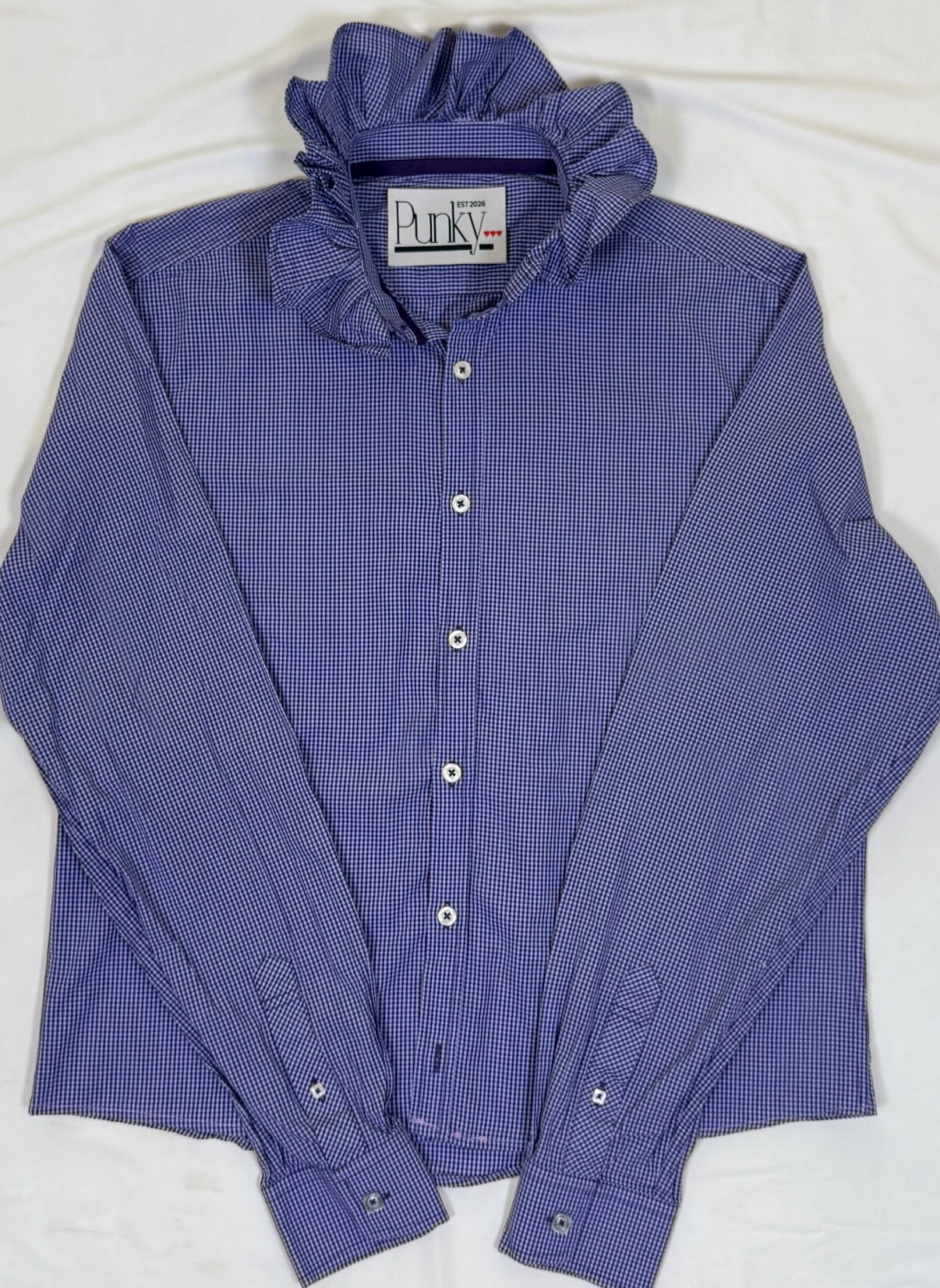 Purple and Pale Blue Micro Check Long Sleeve