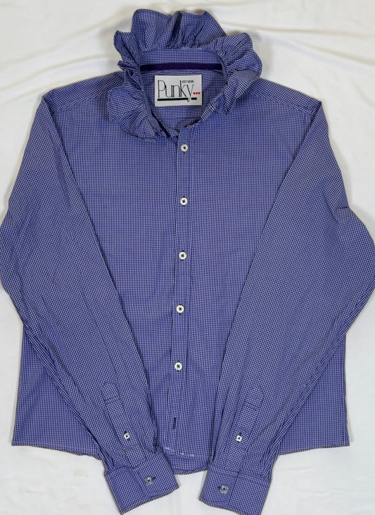 Purple and Pale Blue Micro Check Long Sleeve