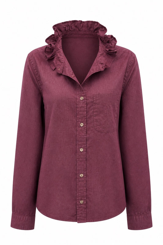 Lightweight Maroon with Marbled Brown Buttons