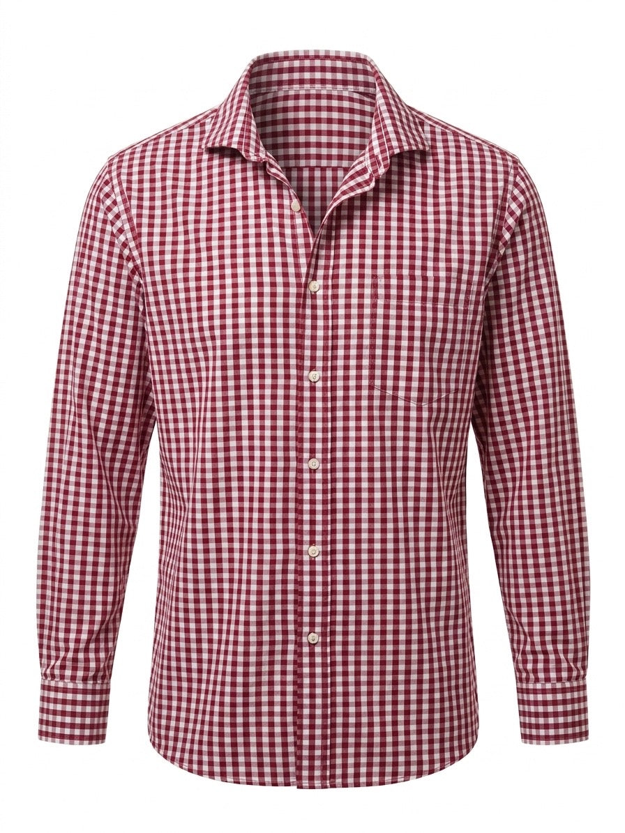 Maroon and White Gingham