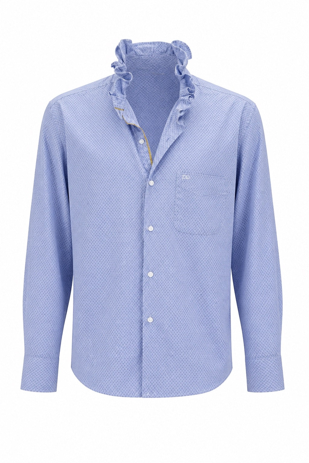 Micro-Print Geometric Motif Blue